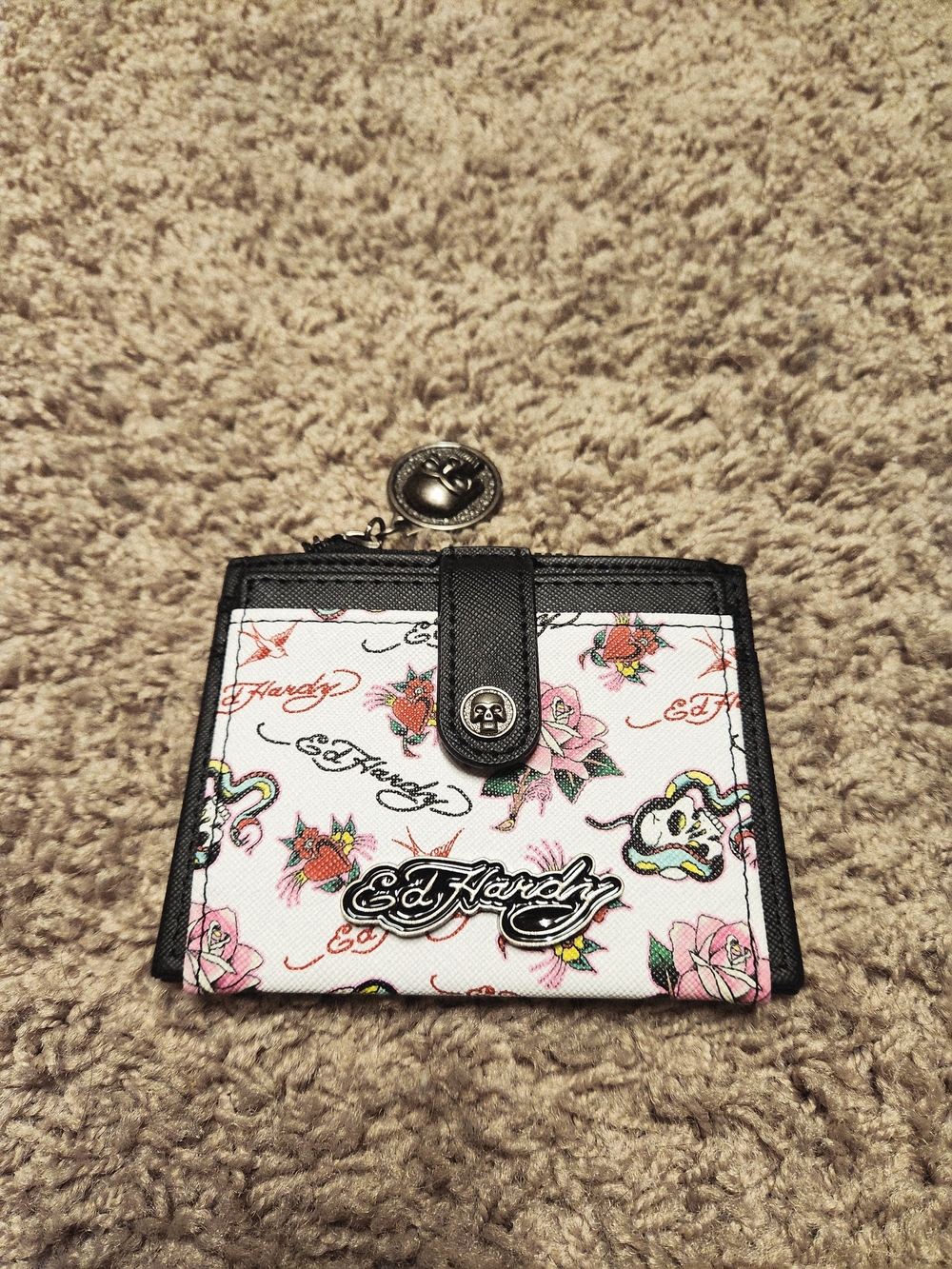 Ed Hardy Tattoo-Print Compact Wallet